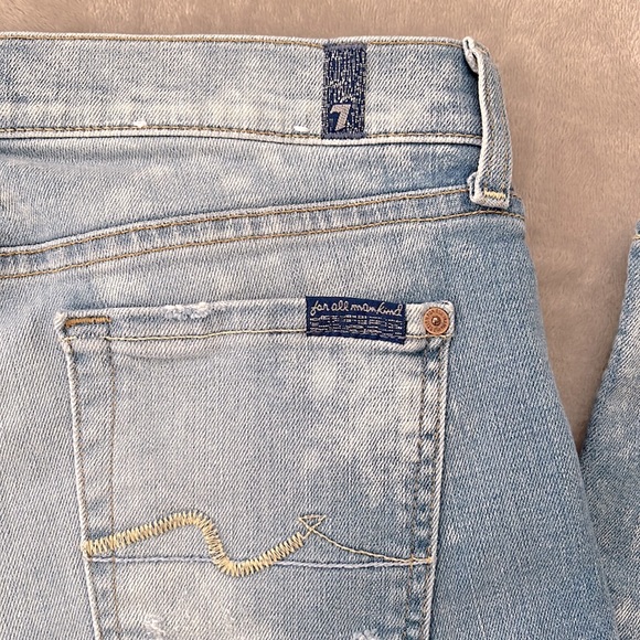 7 for all mankind- Josefina skinny boyfriends jeans - distressed light wash - Picture 9 of 9